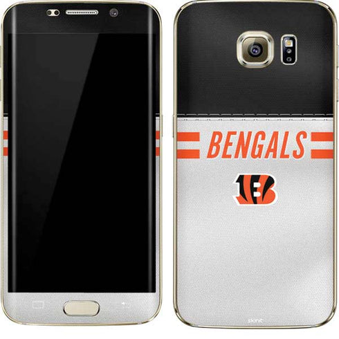 NFL Cincinnati Bengals White Striped Galaxy S7 Edge Skin